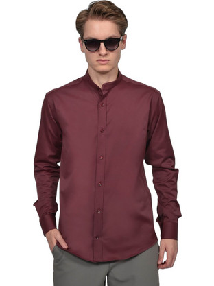 Berto Lucci Ανδρικό Πουκάμισο Μακρυμάνικο Slim Fit Καφέ 04262-1250-5008