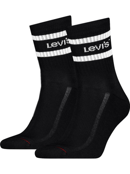 Levi's Ανδρικές Κάλτσες Ψηλές με Σχέδια Μαύρες 2Pack 701239479-002