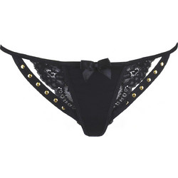 Axami Γυναικείο Sexy String με Δαντέλα Μαύρο V-9788