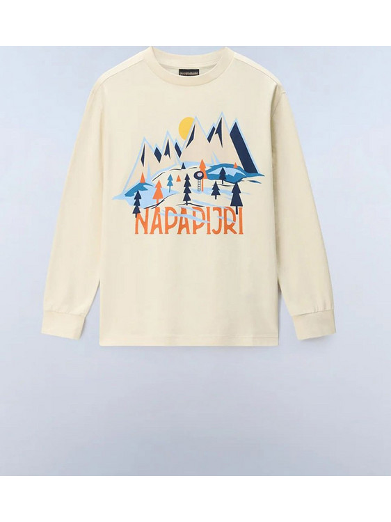 Napapijri Παιδικό T-Shirt Μακρυμάνικο Μπεζ NP0A8BJK-N5E