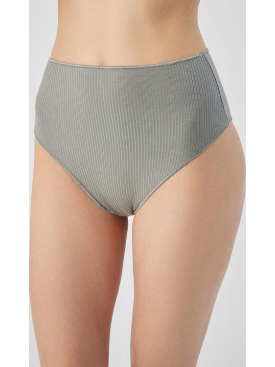 Minerva Cozy Rib Modal Ψηλόμεσο Γυναικείο Slip Γκρι 90-81707-341