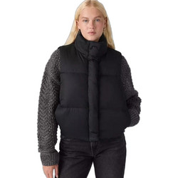 Levi's Αμάνικο Γυναικείο Μπουφάν Puffer Κοντό Μαύρο 006RZ-0000
