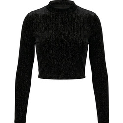 Funky Buddha Γυναικείο Χειμερινό Crop Top Μαύρο FBL014-112-07