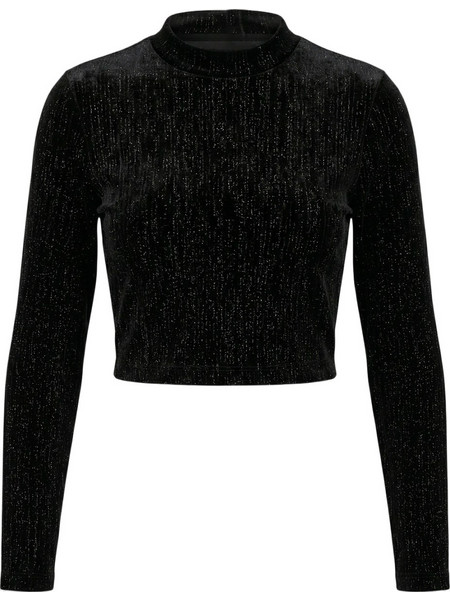 Funky Buddha Γυναικείο Χειμερινό Crop Top Μαύρο FBL014-112-07