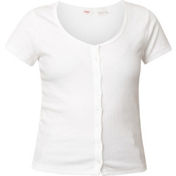 Levi's Γυναικείο Καλοκαιρινό Crop Top Ριπ Λευκό 0087U-0000