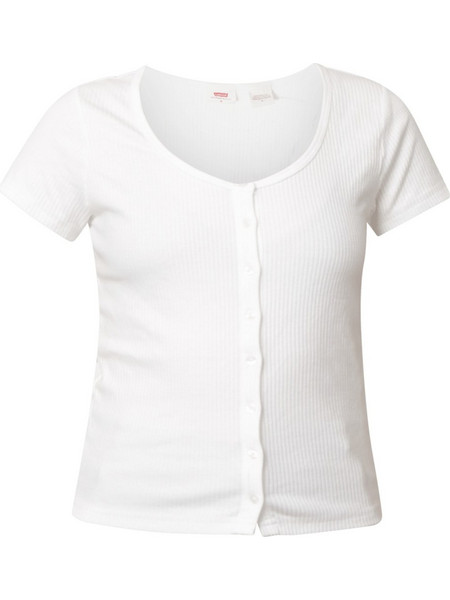 Levi's Γυναικείο Καλοκαιρινό Crop Top Ριπ Λευκό 0087U-0000