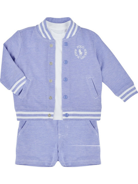 Polo Ralph Lauren Βρεφικό Σετ για Αγόρι Καλοκαιρινό Λιλά Λευκό 320966894001