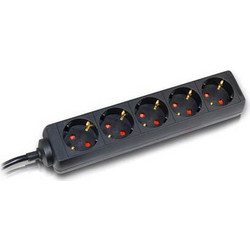 ΠΟΛΥΠΡΙΖΟ 5 ΘΕΣΕΩΝ ΣΟΥΚΟ ΜΕ ΚΑΛΩΔΙΟ 3m 3x1,5mm2 H05VV-F ΜΑΥΡΟ 232-522 COMMEL 3858890447514