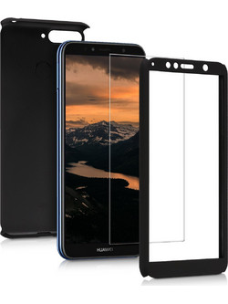 KW Θήκη Full Body για Huawei Y6 2018 & Tempered Glass - Black (45639.68)
