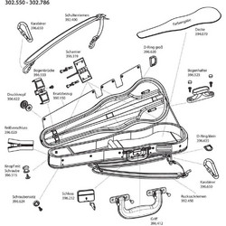Gewa Shoulder Strap - 392.400 - Chrome