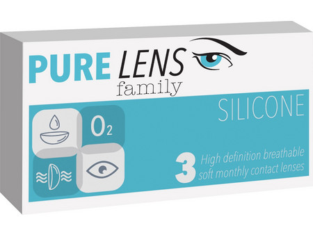 PURE LENS SILICONE ΜΗΝΙΑΙΟΙ ΜΥΩΠΙΑΣ ΥΠΕΡΜΕΤΡΩΠΙΑΣ ΣΙΛΙΚΟΝΗΣ-ΥΔΡΟΓΕΛΗΣ - 3 ΦΑΚΟΙ