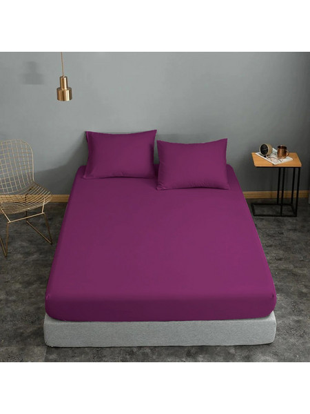 Komvos Σεντόνι Μονό Βαμβακερό με Λάστιχο 100x200+20 Mauve