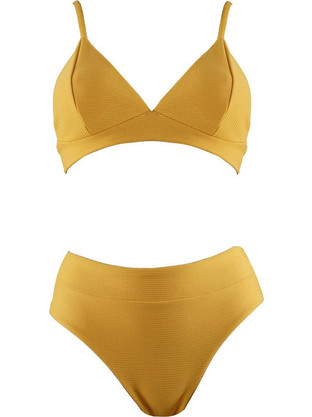 Gsecret Bikini Set Τριγωνάκι με Ενίσχυση Ψηλόμεσο Κίτρινο 31003-6588