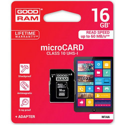 GoodRam M1A0 microSD 16GB Class 10 UHS-I + Adapter