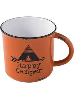 ΚΟΥΠΑ NATURAL LIFE CAMP ΚΕΡΑΜΙΚΗ HAPPY CAMPER ΠΟΡΤΟΚΑΛΙ 480ML