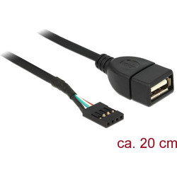 DeLock Cable USB 2.0 A Female to Pinheader 20 cm (83291)