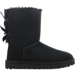 UGG Bailey Bow II Γυναικεία Μποτάκια Πλατφόρμα Suede Μαύρα με Γούνα 1016225-BLK