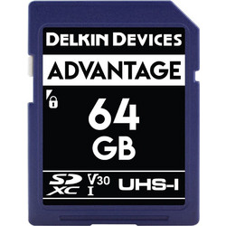 Delkin Devices Advantage SDXC 64GB Class 10 V30 UHS-I
