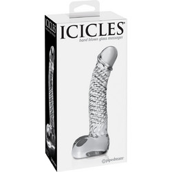 Pipedream Icicles No 61 Γυάλινο Dildo με Βεντούζα 18cm Clear