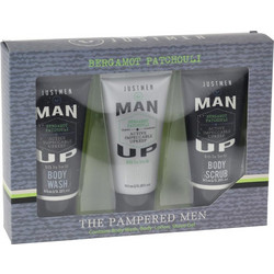 Σετ δώρου με Body Lotion, Αφρόλουτρο kai Body scrub με εκχύλισμα tea tree oil, Just Men - Aria Trade