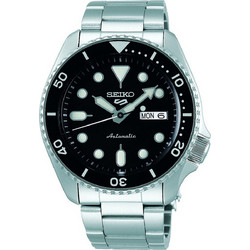 Seiko 5 Sports Ανδρικό Ρολόι Αυτόματο με Ασημί Μεταλλικό Μπρασελέ SRPD55K1