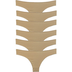 6 τμχ βαμβακερά brazilian slip με απαλές ραφές μπεζ