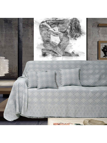 SB Home Ριχτάρι Τριθέσιου Καναπέ 180x300 Kasandra Silver