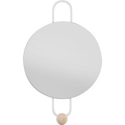 Καθρέπτης Τοίχου Με Κρεμάστρα PT3612WH Bright D.20cm White Present Time Μέταλλο,Γυαλί