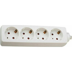 Πολύμπριζο 4 Θέσεων Λευκό Power Socket Shucko White KF-RB-04