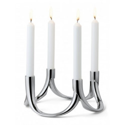 BOW 3 pcs magnetic candleholder. Material:nickel, polished, magnets. Dimensions:Length: 7 inch Width: 7 inch Height: 3 inch 123126