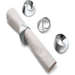 Δαχτυλίδι Πετσέτας (Σετ 4τμχ) Swirl Φ6cm Inox Philippi Ανοξείδωτο Ατσάλι