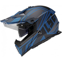 LS2 MX436 Pioneer Evo Master Matt Black / Blue Κράνος Μηχανής On / Off 1350gr