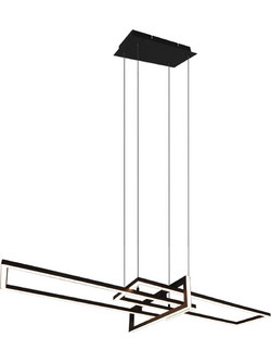 Trio Lighting Salinas Κρεμαστό Φωτιστικό Οροφής Ράγα Πολύφωτο LED με Θερμό Λευκό Φως Μαύρο 110x40x150cm 320310332