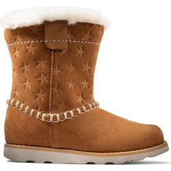 Clarks Παιδικά Μποτάκια Καφέ Suede με Φερμουάρ με Γούνα 261438726