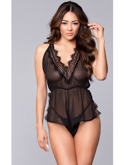 Faith Romper Sexy Κορμάκι Μαύρο