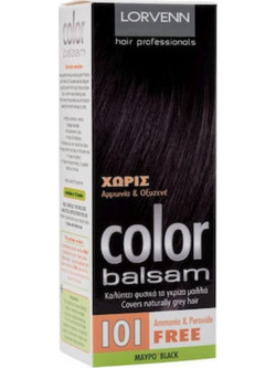 Lorvenn Color Balsam 101 Μαύρο Ημιμόνιμη Βαφή Μαλλιών Χωρίς Αμμωνία 60ml