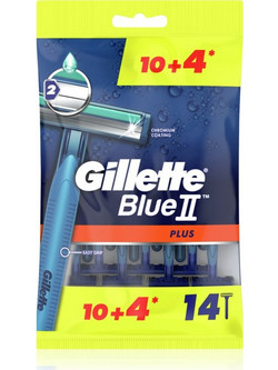 Gillette Blue II Plus Ξυραφάκι μιας Χρήσης με 2 Λεπίδες & Λιπαντική Ταινία 14τμχ