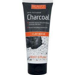 Beauty Formulas Activated Charcoal Deep Absorbing Clay Κρεμώδης Μαύρη Μάσκα Προσώπου με Άργιλο & Άνθρακα 100ml