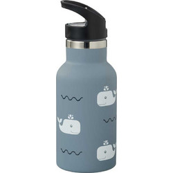 Fresk Nordic Whale Παιδικό Μπουκάλι Θερμός Ανοξείδωτο BPA Free με Καλαμάκι Μπλε 350ml