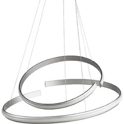 Ondaluce Sigma GR Silver Κρεμαστό Φωτιστικό Οροφής Δίφωτο LED Ασημί