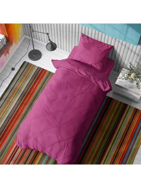 Dimcol Σετ Σεντόνια Μονά Βαμβακερά 160x240 Solid 499 Fuchsia