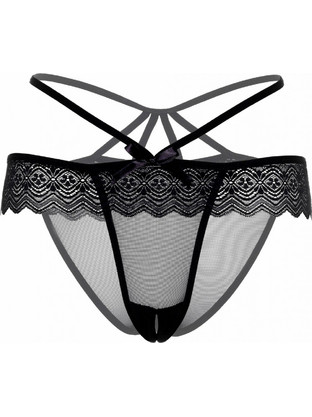 Taylor crotchless panty-Black