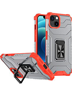 Crystal Ring Case Kickstand Tough Rugged Cover for iPhone 12 mini red