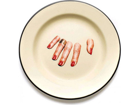 Seletti Πιάτο Ρηχό Πορσελάνης Finger Hand 26cm