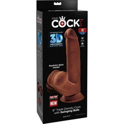 Pipedream King Cock Plus 8" Triple Density Ρεαλιστικό Dildo με Βεντούζα & Όρχεις 20.3cm Caramel