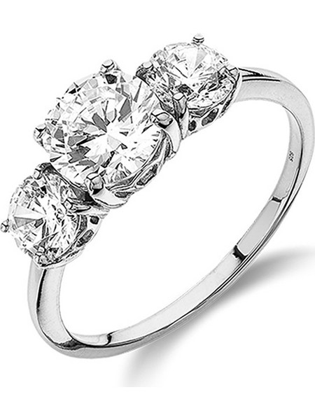 Vogue Solitaire Γυναικείο Δαχτυλίδι Σειρέ Μισόβερο από Ασήμι 925 με Ζιργκόν 3851113