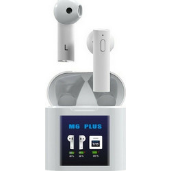 M6 Plus Ακουστικά Bluetooth Earbud White