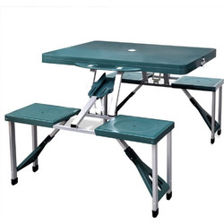 vidaXL Set Τραπέζι Πτυσσόμενο Με 4 Σκαμπό Πράσινο 41456