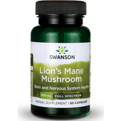 Swanson Lion's Mane Mushroom 500mg 60 Κάψουλες