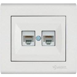 Makel Manolya Διπλή Πρίζα Δικτύου Data RJ45 Cat6 Λευκή (41001136)